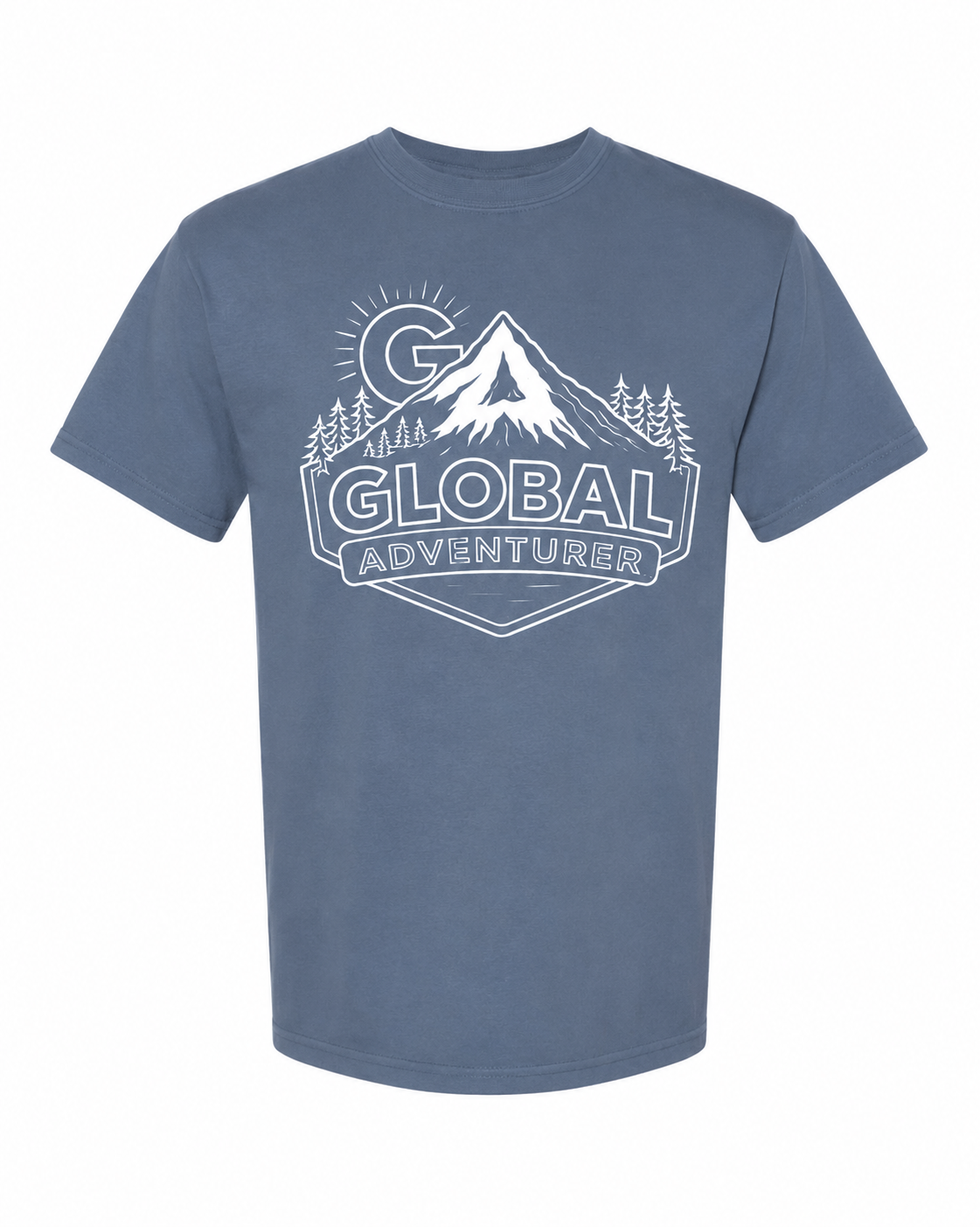 Global Adventurer unisex pigment dyed t-shirt 100% heavy cotton.