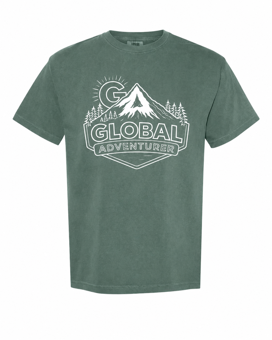 Global Adventurer unisex pigment dyed t-shirt 100% heavy cotton.